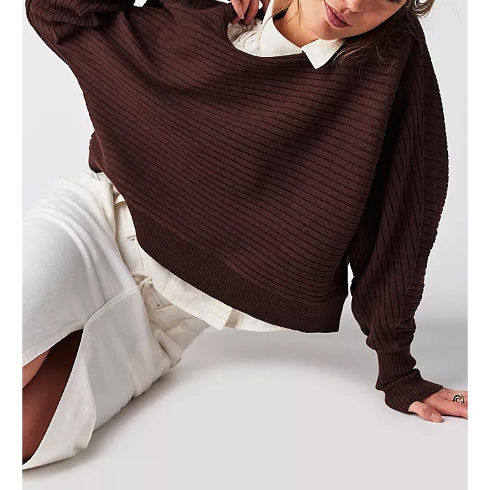FREE PEOPLE Sublime Pullover / Chocolate Lava - Picture 2 of 11